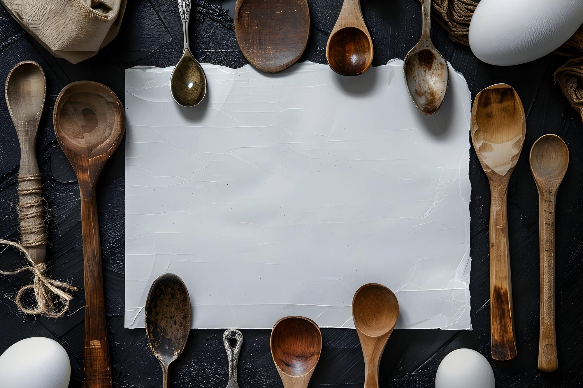 Invitation to a culinary workshop table